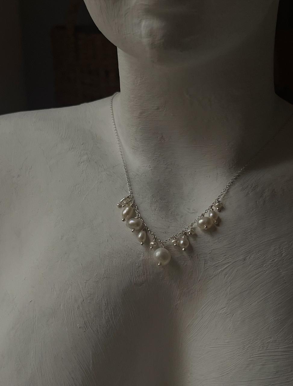 Fresh Water Pearls Cable Chain Handcrafted 925 Sterling Silver Necklace