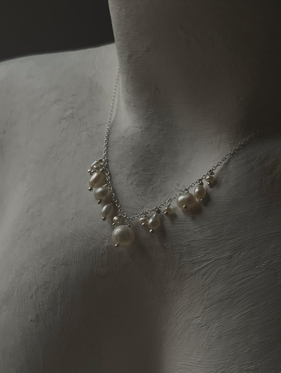 Fresh Water Pearls Cable Chain Handcrafted 925 Sterling Silver Necklace
