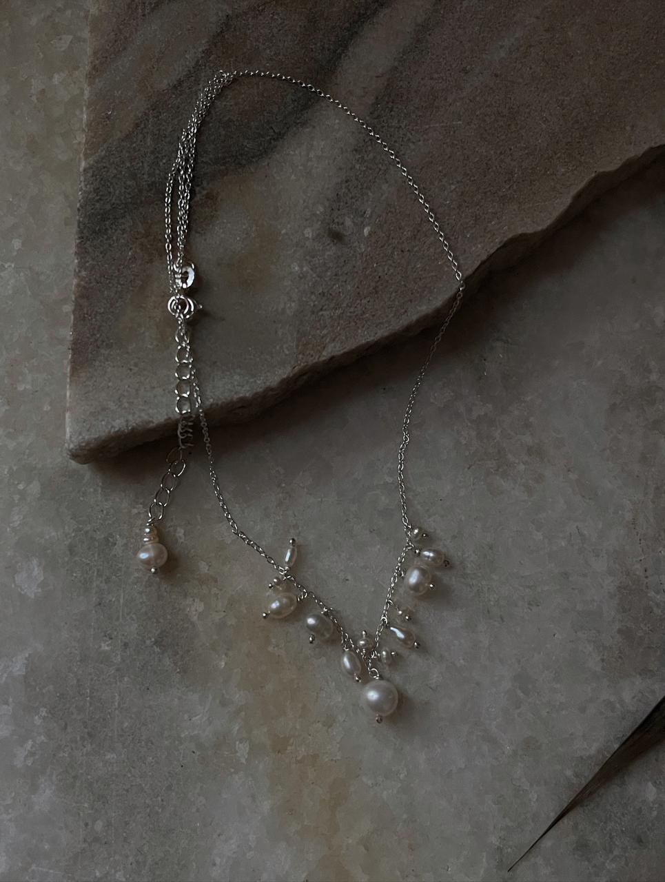 Fresh Water Pearls Cable Chain Handcrafted 925 Sterling Silver Necklace