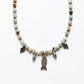 Matsya / Fish Amazonite & Hessonite Boho Choker Handcrafted Sterling Silver 925 Necklace