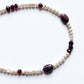 Handcrafted gemstone bracelet garnet tourmaline pearls in sterling silver