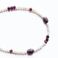 Garnet, multi tourmaline and pearl handcrafted sterling silver boho bracelet  