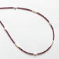 Garnet, Silver Beads & Fresh Water Pearl Boho Choker Handcrafted Sterling Silver 925 Necklace