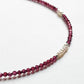Garnet, Silver Beads & Fresh Water Pearl Boho Choker Handcrafted Sterling Silver 925 Necklace