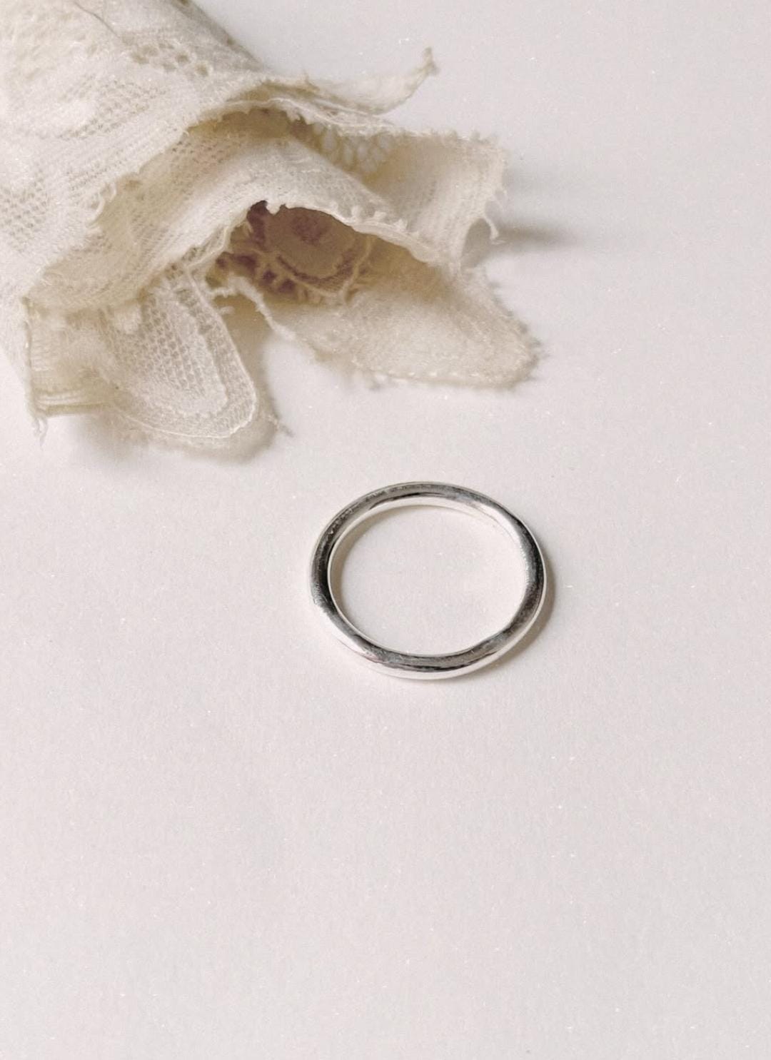Thick Plain Round Stack Band 925 Sterling Silver Ring