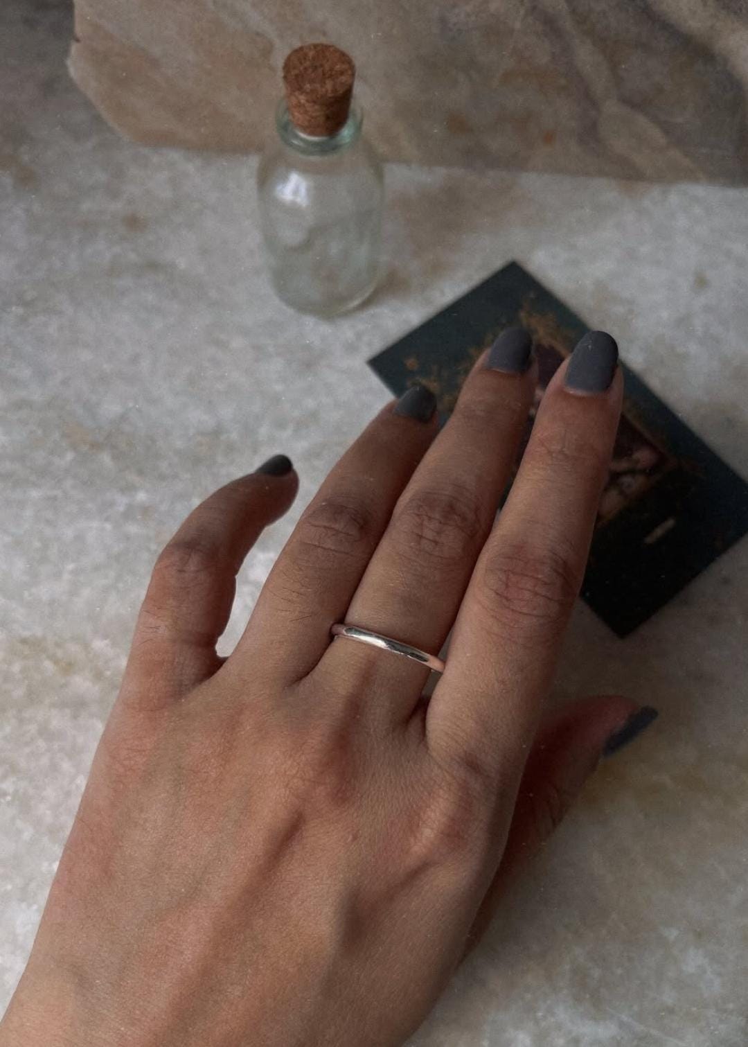 Thick Plain Round Stack Band 925 Sterling Silver Ring