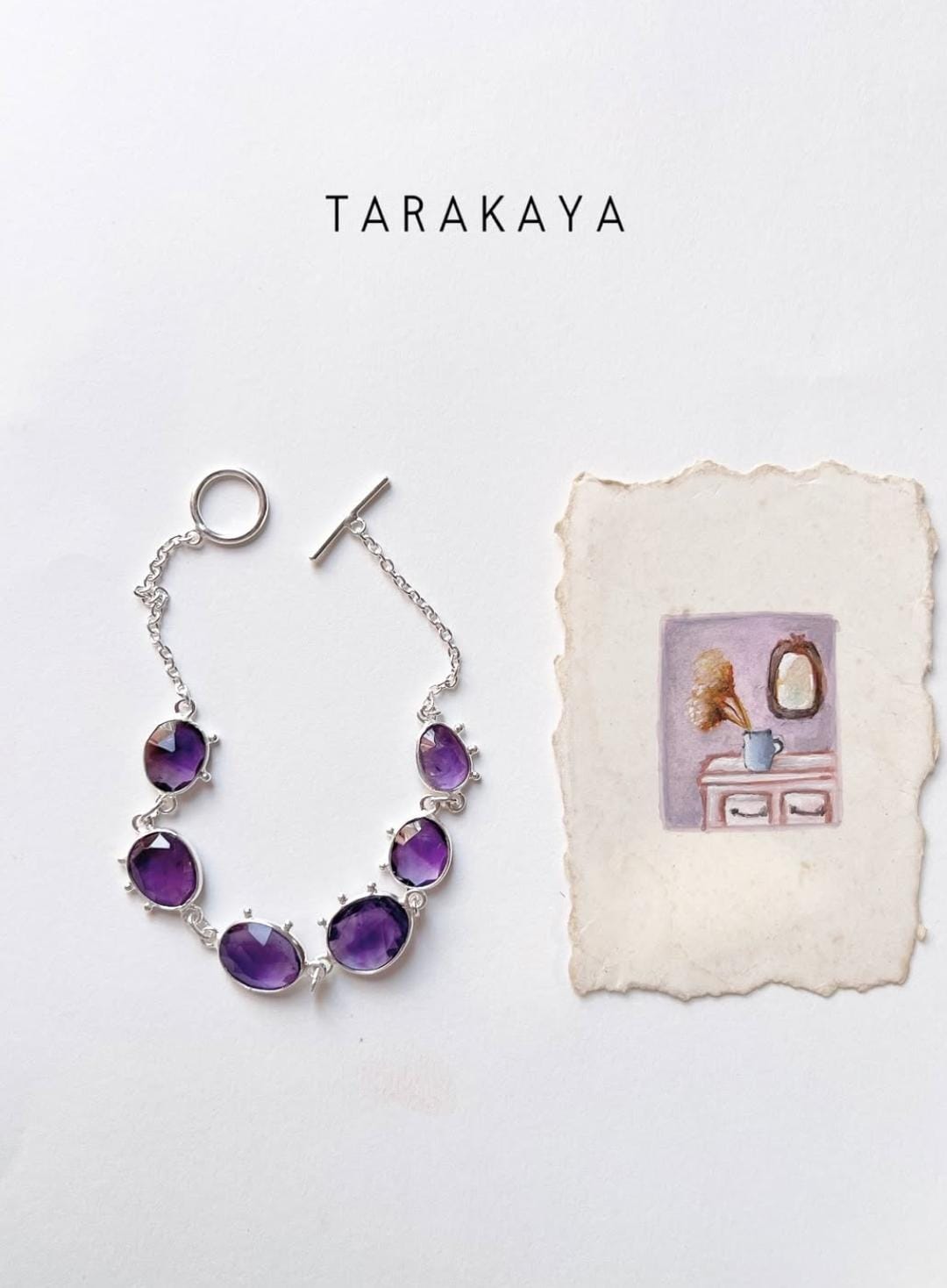 Amethyst Boho Rawa 925 Sterling Silver Bracelet