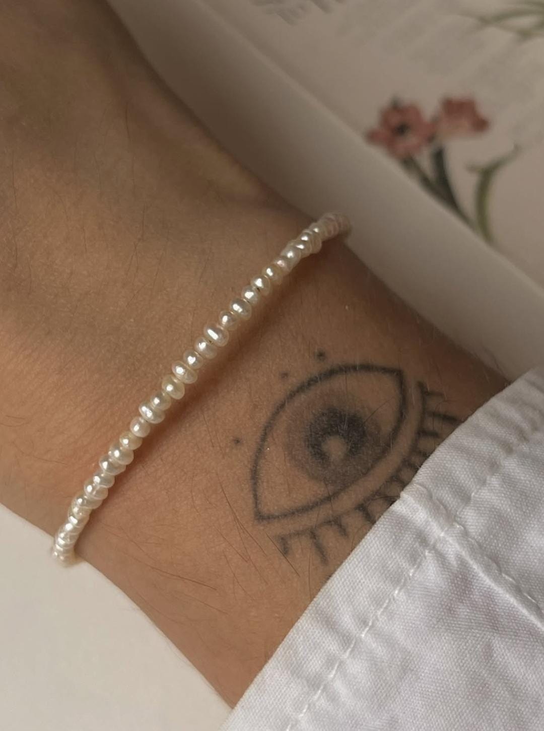 Classic Fresh water Pearls Warm Tone Round Shiny Stackable 2mm 925 Sterling Silver Lock Bracelet