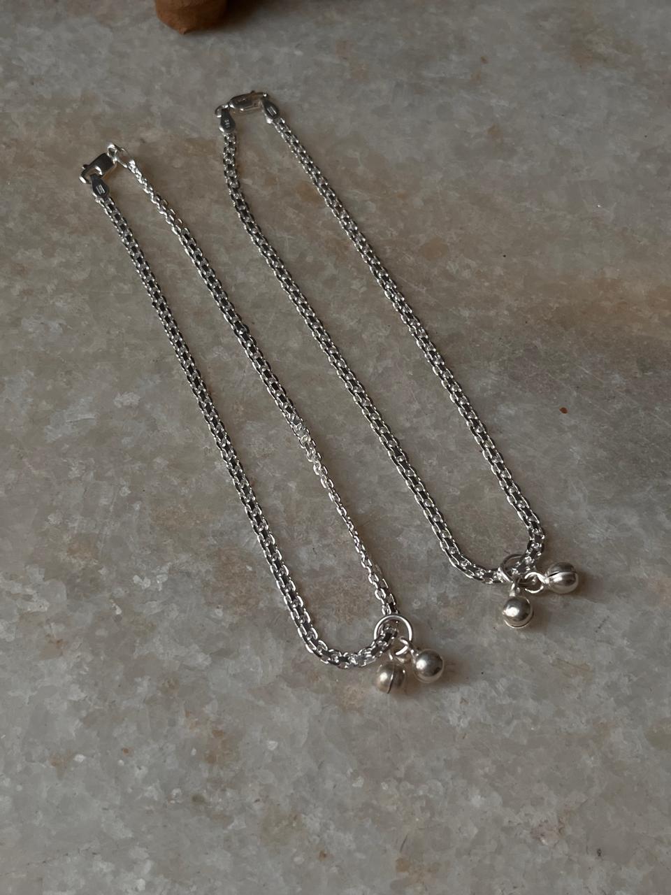 Flat Double Link Chain 925 Sterling Silver Daily Wear Anklet
