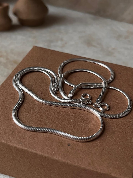 Chunky Flat Snake Chain 925 Sterling Silver Daily Wear Anklet