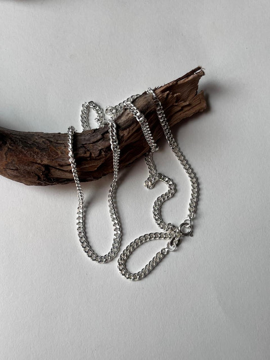 Thick Curb 925 Sterling Silver Chain