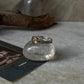 Citrine Round Thick Heart Engraved Band 925 Sterling Silver Ring