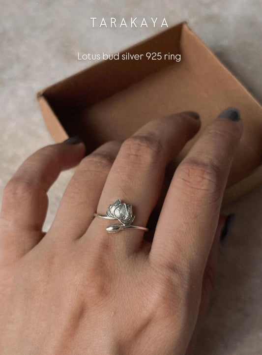 Lotus Bud 925 Sterling Silver Ring
