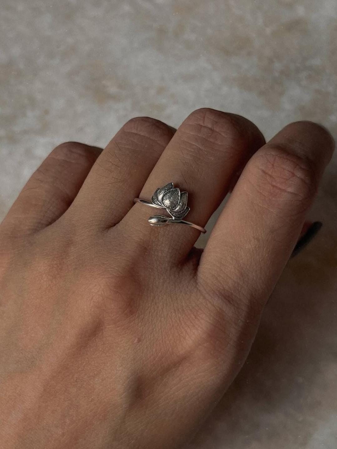 Lotus Bud 925 Sterling Silver Ring