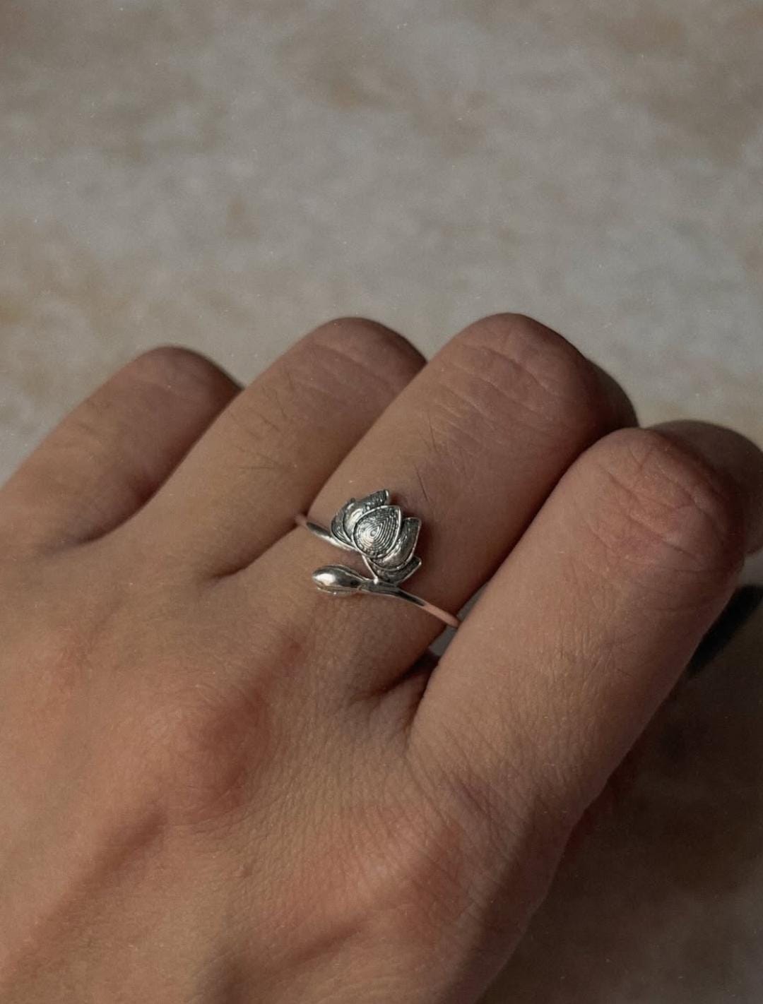 Lotus Bud 925 Sterling Silver Ring