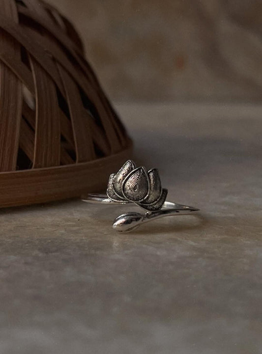 925 sterling silver lotus bud ring  