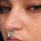925 sterling silver clip on septum tribal flower with pearl charm