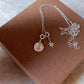 Personalized vintage font engraved initial necklace with white topaz star
