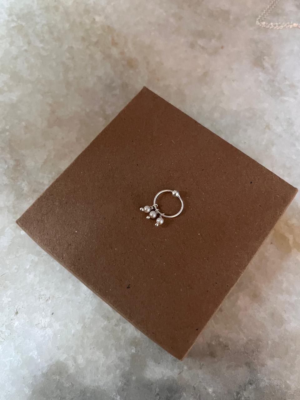 Freshwater pearl charm 925 sterling silver nose ring