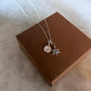 Personalized sterling silver necklace with sunshine moonstone and initial