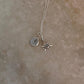 925 sterling silver necklace with sunshine moonstone and engraved initial
