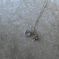 Handcrafted vintage font engraved initial necklace with moonstone charm