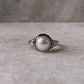 Artisan sterling silver ring with forest theme and pearl