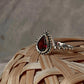 Garnet Pear Dot Band 925 Sterling Silver Ring