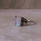 Moonstone Rectangular 925 Sterling Silver Ring