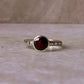 Unique vintage style garnet solitaire sterling silver ring