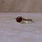 Elegant vintage engraved band ring with garnet in 925 silver