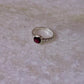 925 sterling silver garnet solitaire ring with vintage engraving