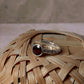 Handcrafted garnet solitaire sterling silver vintage ring