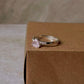 Rose Quartz Triangle & Cz Stone 925 Sterling Silver Ring