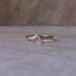 Rose Quartz Triangle & Cz Stone 925 Sterling Silver Ring