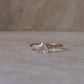 Rose Quartz Triangle & Cz Stone 925 Sterling Silver Ring