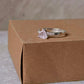 Rose Quartz Triangle & Cz Stone 925 Sterling Silver Ring