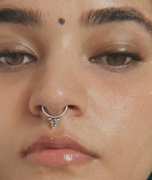 Tribal Spiral Septum 925 Sterling Silver Clip On- Design 12
