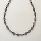 Labradorite Oval & Black Spinel 2mm Natural Crystal 925 Sterling Silver Necklace