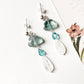 Fluorite Cloud, Apatite & Moonstone Studs 925 Sterling Silver Earrings