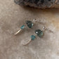 Fluorite Cloud, Apatite & Moonstone Studs 925 Sterling Silver Earrings