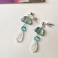 Fluorite Cloud, Apatite & Moonstone Studs 925 Sterling Silver Earrings