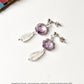 Amethyst Flower , Peridot & Moonstone Crystal 925 Sterling Silver Earrings