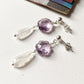 Amethyst Flower , Peridot & Moonstone Crystal 925 Sterling Silver Earrings