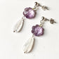 Amethyst Flower , Peridot & Moonstone Crystal 925 Sterling Silver Earrings