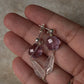 Amethyst Flower , Peridot & Moonstone Crystal 925 Sterling Silver Earrings