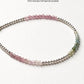 Multi Tourmaline & Silver 2mm Beads Handcrafted 925 Sterling Silver Bracelet