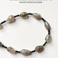 Labradorite Pear & Black Spinel 2mm Natural Crystal 925 Sterling Silver Bracelet