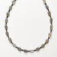Labradorite Oval & Black Spinel 2mm Natural Crystal 925 Sterling Silver Necklace