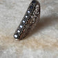 Black Onyx Full Finger Statement 925 Sterling Silver Ring